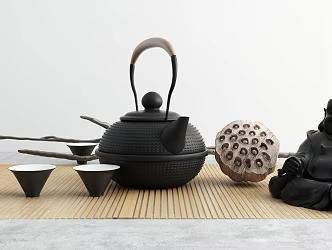 New Chinese Tea Set Zen Tea Set Ornaments 3d model