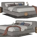 Modern Double Bed 3d model