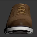 Brown Leather Lace Up Brogue Shoes With White Sole For Casual Style