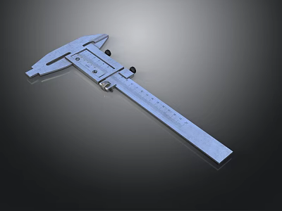 Professional Silver Metal Vernier Caliper Precision Measuring Tool With Sliding Scale 3d model