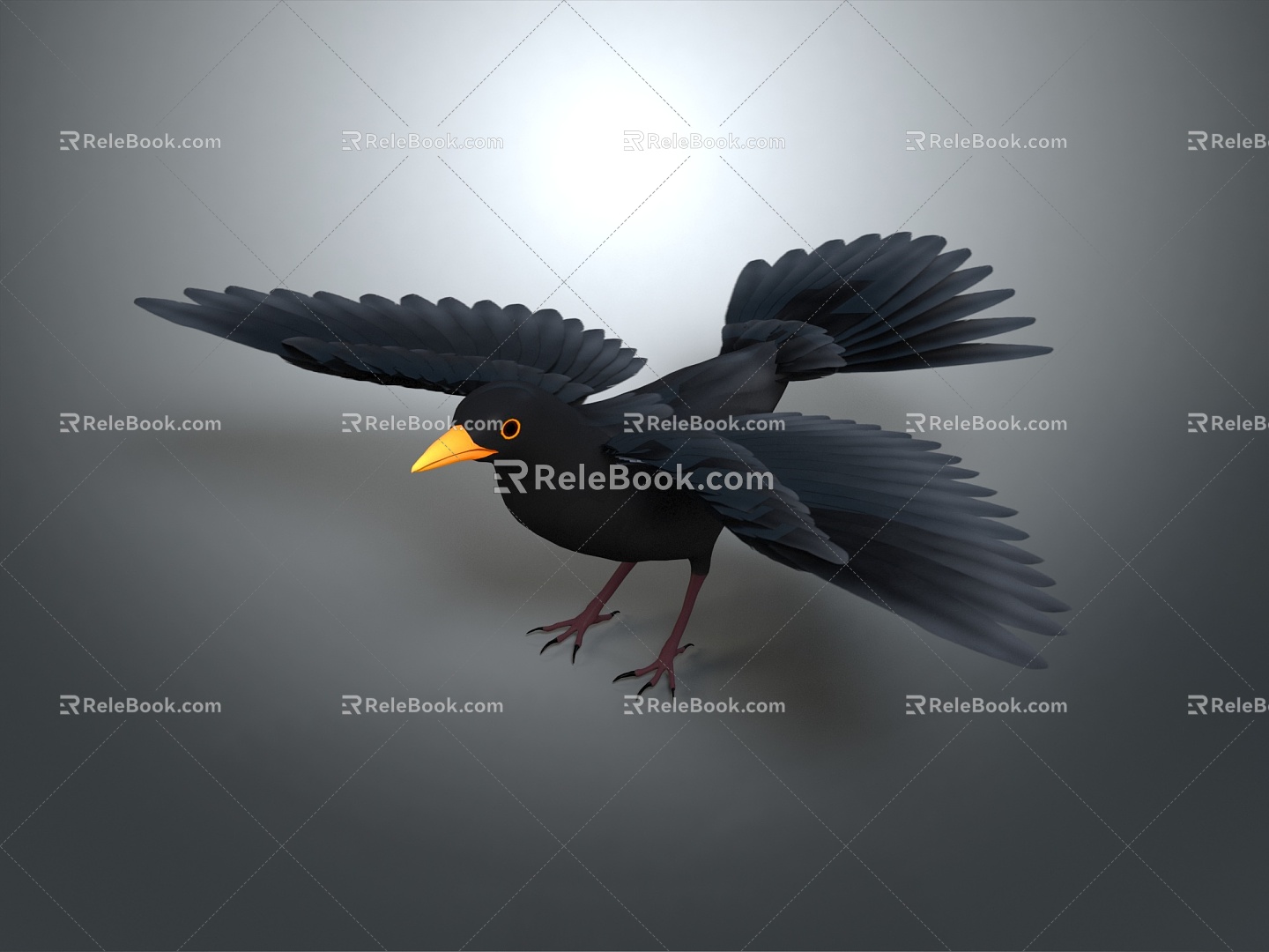 Modern Crow Birds 3d model