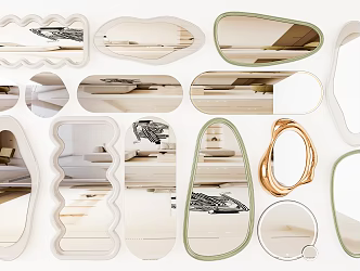Modern Special-Shaped Mirror Floor Mirror Cosmetic Mirror Decorative Mirror Bathroom Mirror Toilet Mirror 3d model