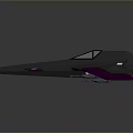 Futuristic Cosmic Spacecraft with Gray Purple Body and Blue Illuminated Parts for Aerospace Exploration