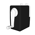 Black And White Compact Kitchen Appliance With Round Control And Top Knobs
