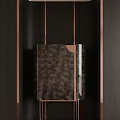 Modern Entryway Cabinet Sideboard With Brown Leaf Pattern And Copper Frame