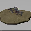 Fantasy Character And Creature 3D Model With Rocky Base And Glowing Features