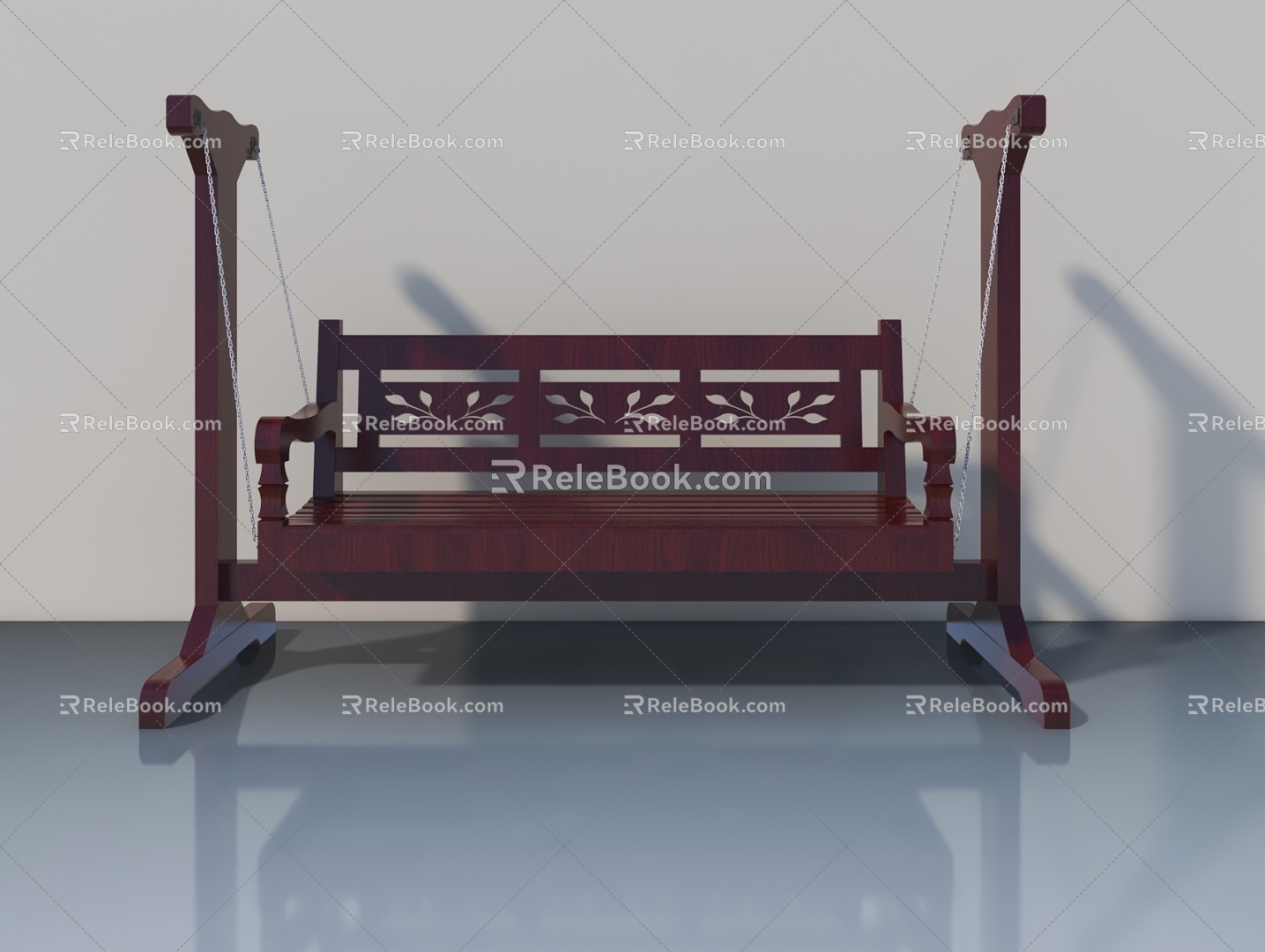 Wooden Swing Swing 3d model