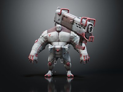 Modern game character mechanical monster machine dinosaur 3d model