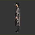 Long Brown Double Breasted Belted Trench Coat Worn By Model In Studio