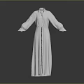 White Long Sleeve Shirt Dress With Buttoned Front And Simple Design