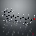 3D Molecular Structure Model with Carbon Chain Hydrogen and Oxygen Atoms