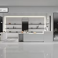 VVII Shoe Store White Interior With Shelves Displaying Shoes Counter Mirror And Plants