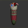 Festive Red Green Christmas Stocking with Snowflake Patterns Stuffed with Gifts and Candy Canes