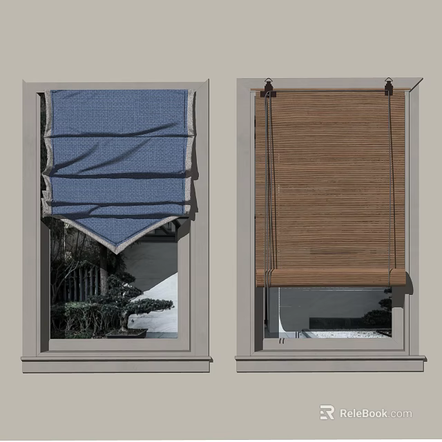 Wooden Window Blinds Enhancing Modern Home Interior With Natural Light 3d model 