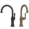 Two Modern Elegant Faucets In Black And Copper Finish With Stylish Design