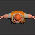 3D Cartoon Game Movie Character with Orange Hardhat Yellow Safety Vest Smiling Open Arms Pose