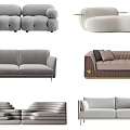 Modern Comfortable Two-Seater Sofa Designs With Soft Upholstery Stitched Details And Metal Legs