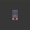Purple Pink Pixel Art Creature With Blocky Structure On Reflective Surface