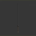 Medieval Sword With Long Slender Blade Brown Textured Hilt Simple Design On Gray Gradient Background