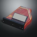 Traditional String Musical Instrument With Red Body Black Base And Digital
