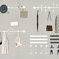 Practical Wall Mounted Clothes Hangers With Multiple Hooks For Hanging Clothes Bags Hats And Umbrella