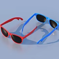Stylish Red And Blue Sunglasses With Casual Design For Daily Wear And Outdoor Activities