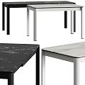 Contemporary Black And White Marble Top Tables With Sleek Metal Legs Design