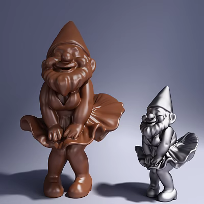 Modern Cartoon Doll Doll Art Carving Artistic Conception Ornaments 3d model