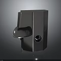 Silver Metal Electronic Appliance With Modern Design Curved Component And Circular Port