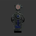 Detailed Blue Black Weapon Featuring Long Barrel Scope And Mechanical Parts