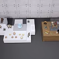 Modern Display Cabinets And Shelves Featuring Decorative Items And Small Ornaments 3d model