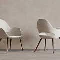 Light Colored Fabric Accent Chair With Armrest And Wooden Legs For Modern Interior