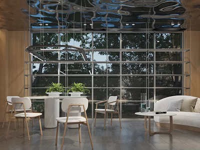 Hospital Outpatient Clinic Waiting Area With Comfortable Seats And Medical Services 3d model