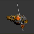 Cartoon Knight Character With Golden Crown Silver Armor Sword And Kingdom Emblem