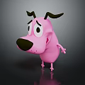 Cute Pink Dog Doll With Big Eyes And Adorable Cartoon Expression