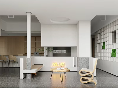 Modern Leisure Area Office Rest Area 3d model