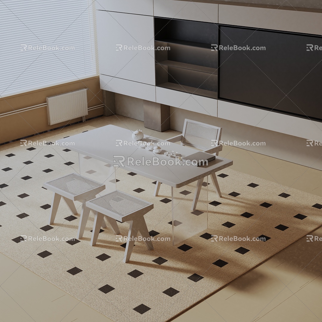 Modern dining table 3d model