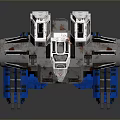 Game and Movie Robot Character with Silver Blue Mechanical Body and Detailed Metal Joints