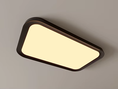 Contemporary Ceiling Light With Unique Polygonal Shape Dark Border And Warm Glow 3d model