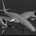 White TITAN Military Drone With Four Propellers Red Cross Marking And Landing Gear