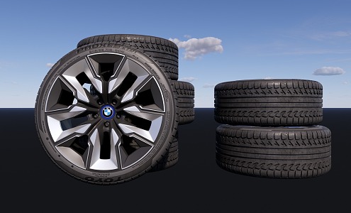 Modern tire wheel 3d model