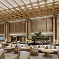 New Chinese Hall Hotel Lobby 3d model