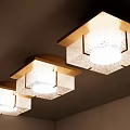 Modern Square Ceiling Lights with Metal Frame and Frosted Glass Shade