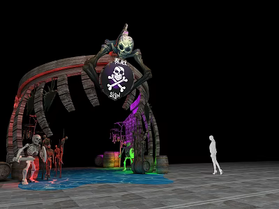 Modern Gate Pirate Ship Door Head 3d model