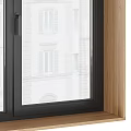 Modern Casement Windows With White Black Frames And Metal Handles For Home Exterior