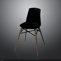 Modern Black Velvet Chair With Wooden Legs And Stylish Modern Design