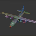 Aerospace Transport Aircraft With Four Propellers And Large Wings For Space Missions