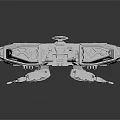 White Sci Fi Spaceship Model With Detailed Structure And Dark Background Reflections 3d model