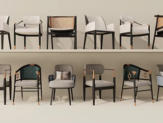New Chinese Dining Chair Combination 3d model