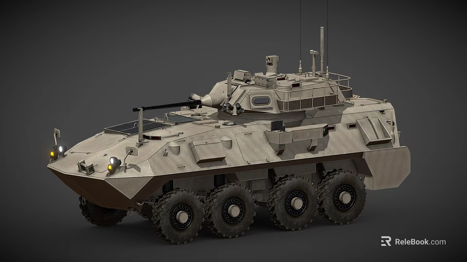 Armored Military Tank Featuring Camouflage Paint Multiple Wheels And Weapon System 3d model 